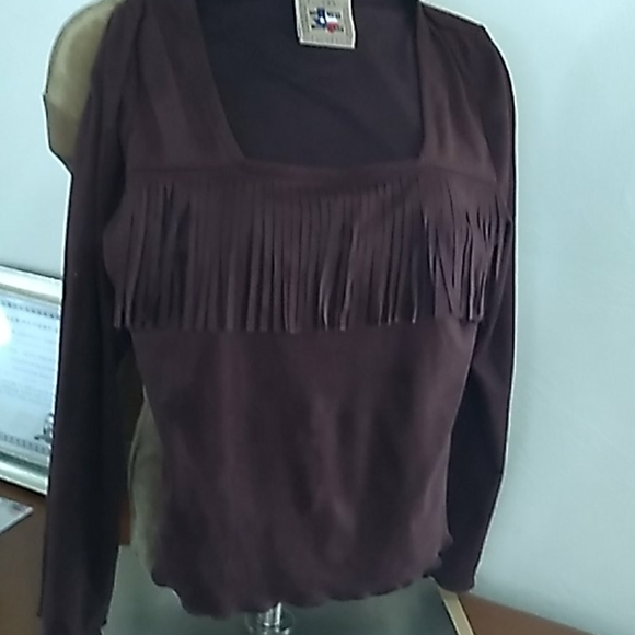 Brown Fringe Shirt - Picture 1 of 5
